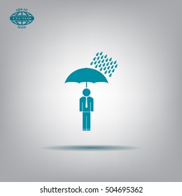 a man with an umbrella in the rain