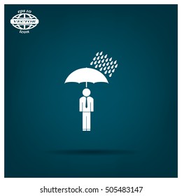 a man with an umbrella in the rain