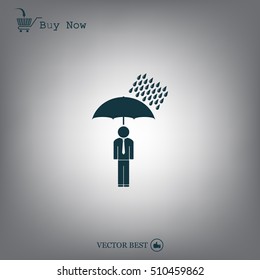 a man with an umbrella in the rain