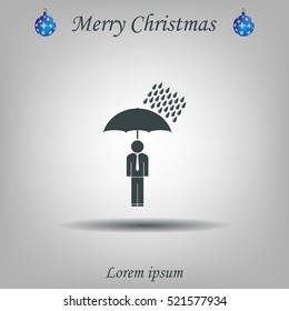 a man with an umbrella in the rain