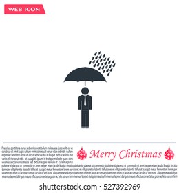 a man with an umbrella in the rain
