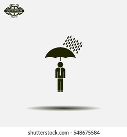 a man with an umbrella in the rain