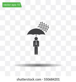 a man with an umbrella in the rain