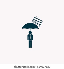 a man with an umbrella in the rain