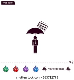 a man with an umbrella in the rain