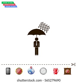 a man with an umbrella in the rain