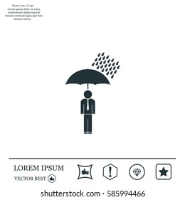 a man with an umbrella in the rain