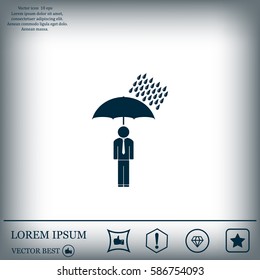 a man with an umbrella in the rain
