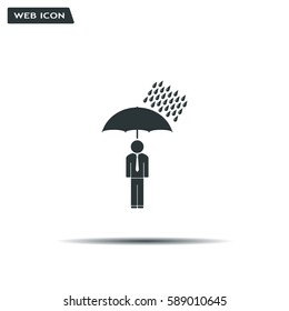 a man with an umbrella in the rain