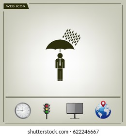a man with an umbrella in the rain