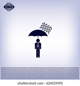 a man with an umbrella in the rain