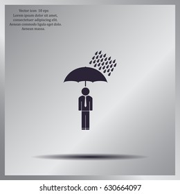 a man with an umbrella in the rain