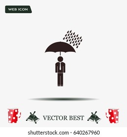a man with an umbrella in the rain