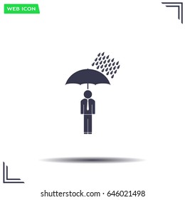 a man with an umbrella in the rain