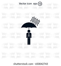 a man with an umbrella in the rain