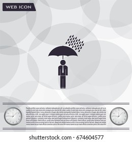 a man with an umbrella in the rain