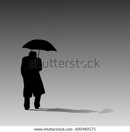Man with umbrella in the rain