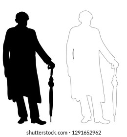 man with umbrella silhouette
