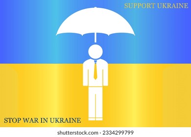 Mann mit Umbrella-Vektorsymbol.