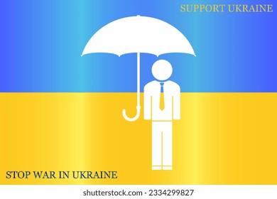 Man With Umbrella Vector Icon.