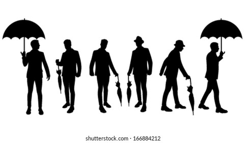 man with umbrella vector illustration