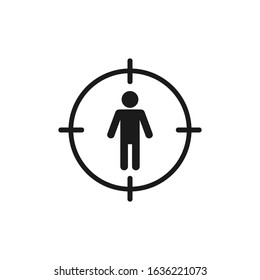 Man under crosshair icon. Vector illustration