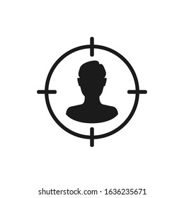 Man under crosshair icon. Vector illustration