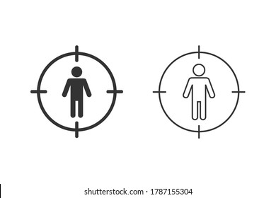 Hombre bajo el conjunto de iconos de línea de corte transversal. Ilustración del vector