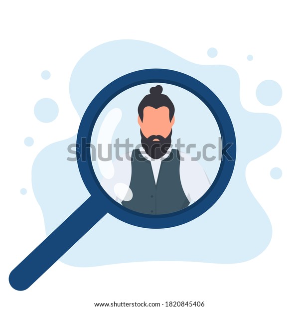 Man Under Magnifying Glass People Search Stock Vector (royalty Free 