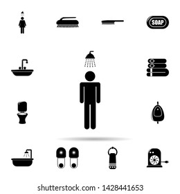 man under the shower icon. Universal set of Bathroom for website design and development, app development