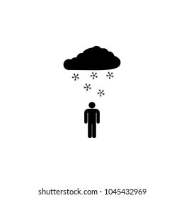 man under the snow icon. Element of weather elements illustration. Premium quality graphic design icon. Signs and symbols collection icon for websites, web design, mobile app on white background