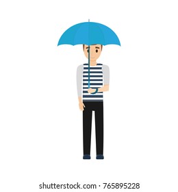 man under umbrella icon