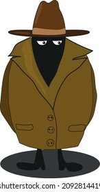man undercover in coat and hat