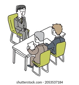 A man undergoing a face-to-face interview