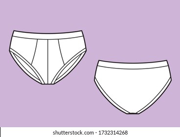 calzoncillos de ropa interior, boceto de técnica vectorial
