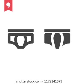 Man underwear vector icon