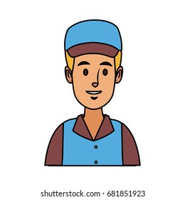 man in uniform of delivery worker character
