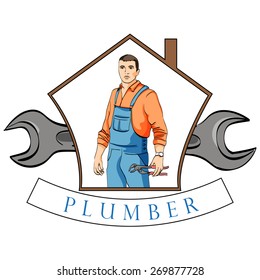 A man in uniform plumber mechanic tool