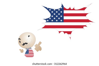 man and united nation flag. vector design.