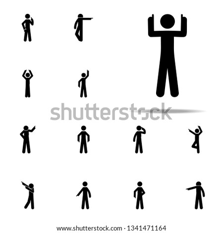 man up, finger icon. Man Pointing Finger icons universal set for web and mobile