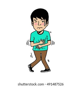  Man upset stomach