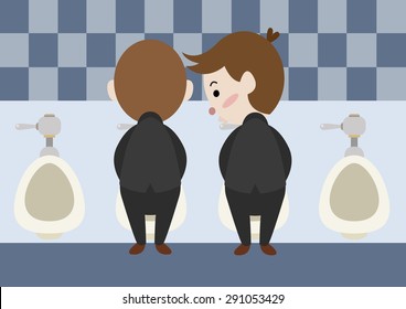 Man Urinating Cartoon Vector