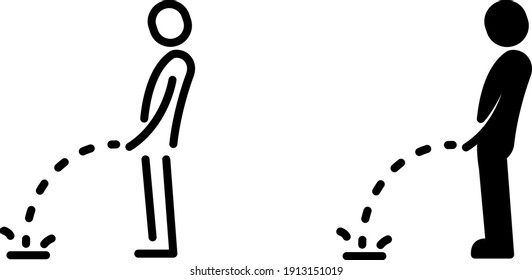 Icono de orina de hombre , ilustración vectorial