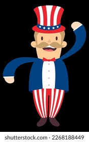 man in usa flag clothes - uncle sam