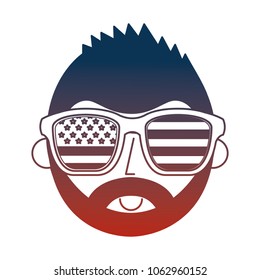man with USA sunglasses