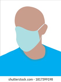 Man Use Mask For Safety From Corona Virus Vector 