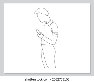 hombre usar la ilustración de una línea continua