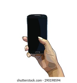 a man use Smartphone vector