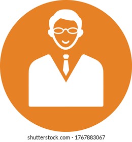 Mann, Benutzer, Avatar-Symbol / orangefarbene Farbe