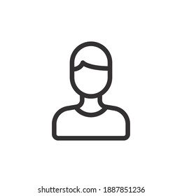 Icono de línea de avatar del usuario principal para plantilla y aplicación web. Diseño de ilustración vectorial en fondo blanco. EPS 10